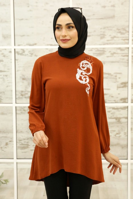 BRICK COLOR TUNIC